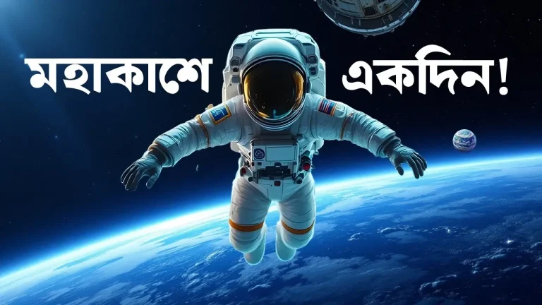 Astronaut floating inside the International Space Station experiencing zero gravity.
