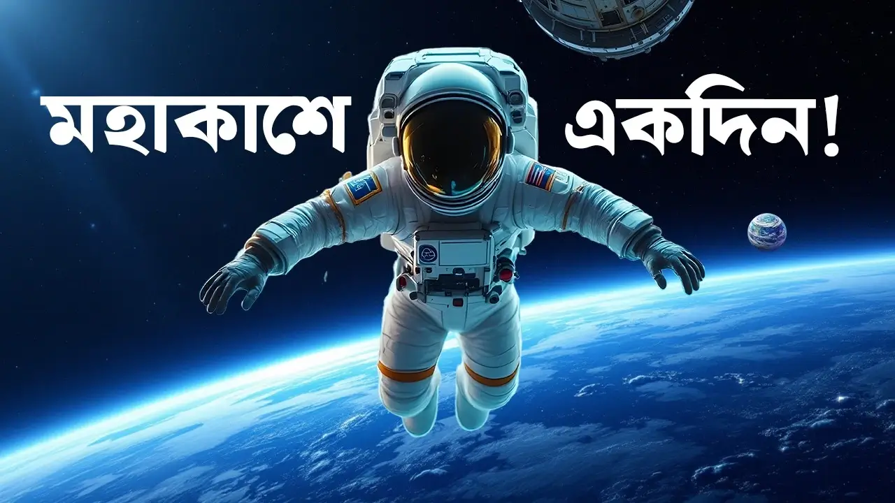 Astronaut floating inside the International Space Station experiencing zero gravity.
